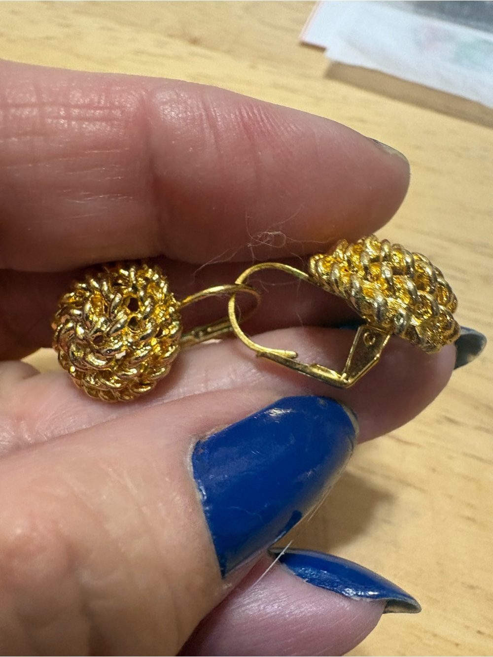 Gold-Tone Knot Lever Back Earrings